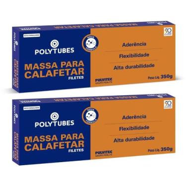 Imagem de 2 Caixa Massa Para Calafetar Em Filetes Pulvitec 350g Poly