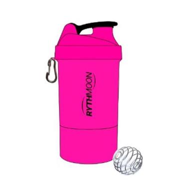 Imagem de Coqueteleira 2 Doses Com Mola 500ml Duo Pack Rythmoon, Rosa/Preto