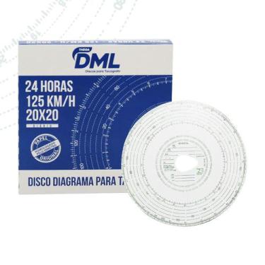 Imagem de Disco De Tacografo Diario 125x24 Caixa C/ 100 Unidades Dml
