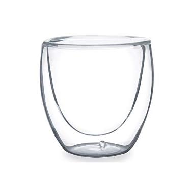 Imagem de Mimo Style Par de Copos Para Café Parede Dupla Sem Alça, Material Vidro Borossilicato de, Capacidade de 80 ml,2 Contagem,Resistente, Suporta Altas e Baixas Temperaturas, Não Queima as Mãos