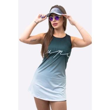 Imagem de Vestido Beach Tennis Com Shorts Poliéster HUPI Colors Cinza, Cinza, P