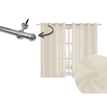 Imagem de Cortina 3 Metros Sala Com Varão Incluso 2 Metros Rústica 3x1,60 - Casa