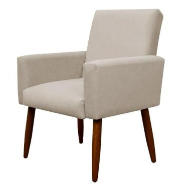Imagem de Cadeira Poltrona Sala Escritorio Recepção Nina Suede Herrero, Bege