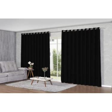 Imagem de Cortina Sala 7 Metros Porta Vidro Balcão Grande Tecido Blackout 7,00x2