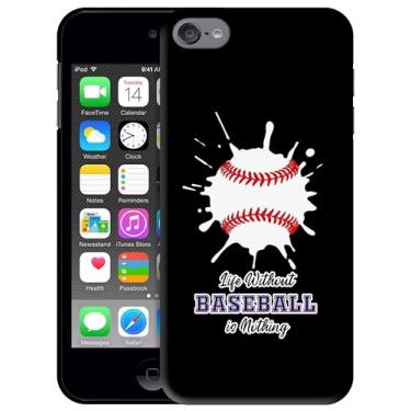 Imagem de SM Cases Capa para iPod Touch 7, capa para iPod Touch 6, capa para iPod Touch 5 - design pintado de beisebol impresso em 3D, capa de plástico rígido para iPod Touch 7/6/5.