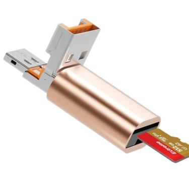 Imagem de Leitor de cartão micro SD, leitor de cartão USB C para SD, USB e tipo C, leitor de cartão de memória TF 2 em 1, leitor de cartão Mepsies USB OTG para laptops, MacBook, telefones Samsung Galaxy e muito