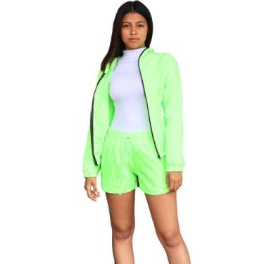 Imagem de Jaqueta corta vento com ziper feminina - KGENTE, Verde neon, P