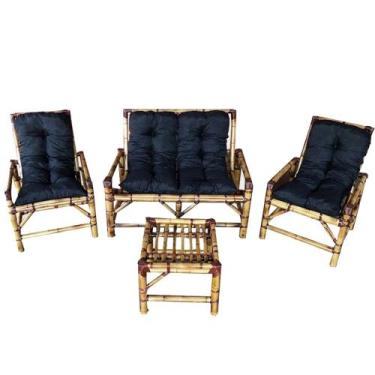 Imagem de Kit Jogo Sofá Cadeira Bambu Varanda 4 Lugares Várias Cores - Compre, P