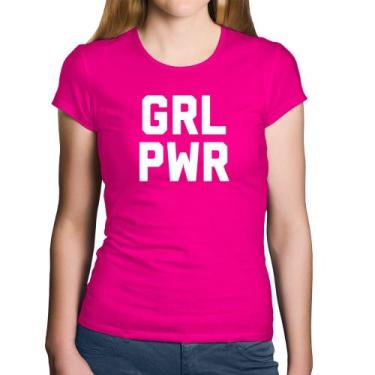 Imagem de Baby Look Algodão Grl Pwr - Girl Power - Foca na Moda, Rosa, M