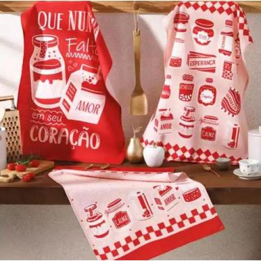 Imagem de Kit 120 Panos de Copa Felpudo Estampado Dohler Sentimentos