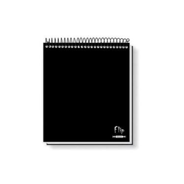 Imagem de Caderno Para Canhotos 10 Matérias 160 Fls Flip Neutro Preto - Tamoio