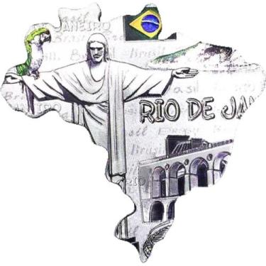 Imagem de Imã de Geladeira Mapa Brasil Lembrança do Rio De Janeiro Souvenir - Co