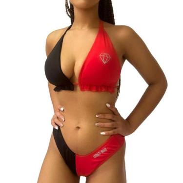 Imagem de Biquíni Com Bojo Cortininha Gringas Model, Vermelho, único 36-42