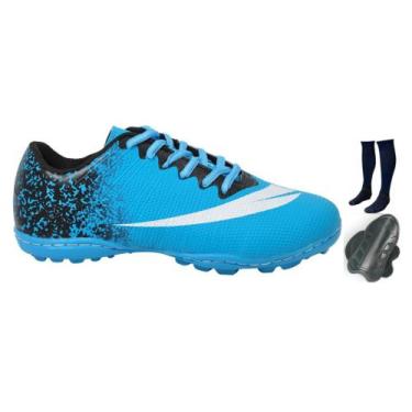 Imagem de Chuteira Society com MEIÃO  e CANELEIRA Adulto e Infantil Colada e Cos