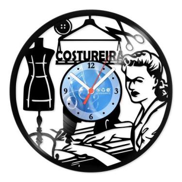 Imagem de Relógio De Parede Disco Vinil Profissões - Costureira - VPR-110 - Mode