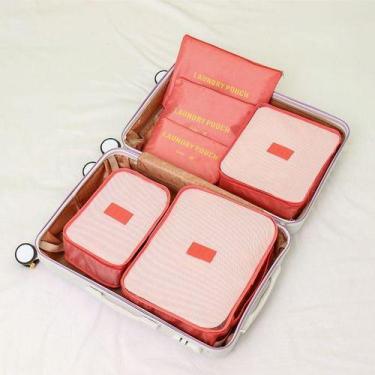 Imagem de Kit 6 Organizadora De Mala Necessaire Bolsa De Viagem - oem, Cinza