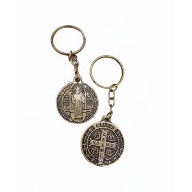 Imagem de Kit 12 Chaveiros Medalha De São Bento - caf