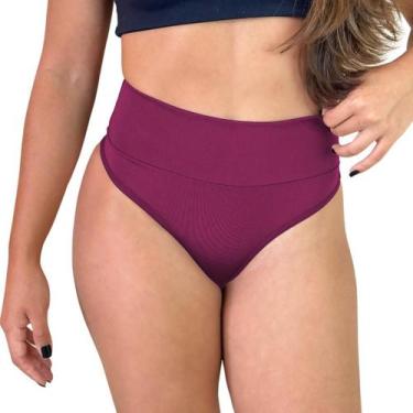 Imagem de Kit 3 Calcinha Fitness Cós Alto FIO Dental Duplo Modeladora - VIÉRE, M