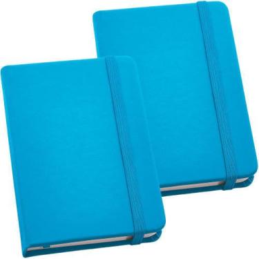Imagem de Kit 2x Caderneta de Anotações 9x14cm 80 Fls Sem Pauta Azul Claro - Top