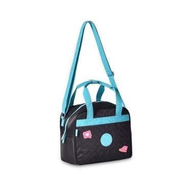 Imagem de Lancheira Térmica Juvenil Com Alça Transversal Meninas - Clio, Preta