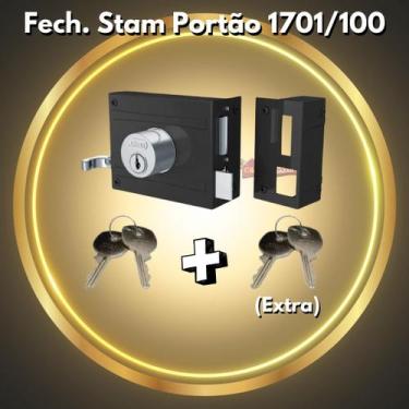 Imagem de Fechadura Sobrepor Portão Stam 701/100 Inox 4 Chaves Externa