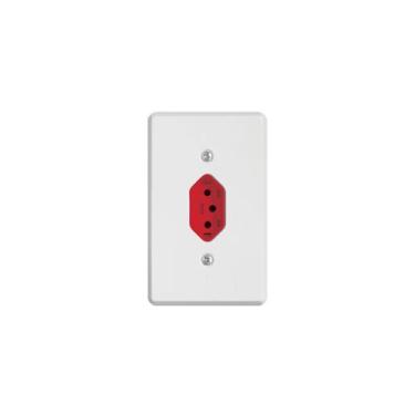 Imagem de Tomada fixa bipolar de embutir vermelha  2p+t 10a 250v - Ilumi