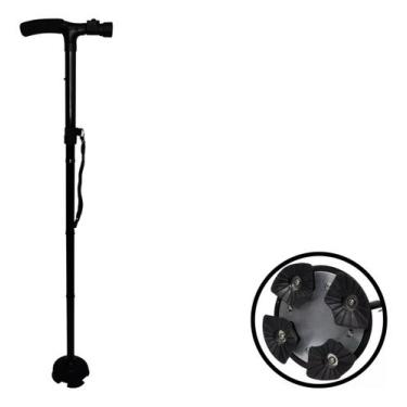 Imagem de Bengala Ortopédica Bastão Dobrável Regulável Com Lanterna Em Led Direc