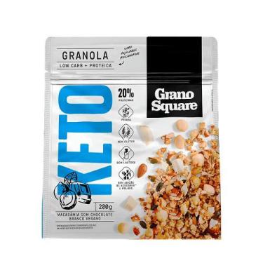 Imagem de Granola GranoSquare KETO Macadâmia com Chocolate Branco - 200g - Grand