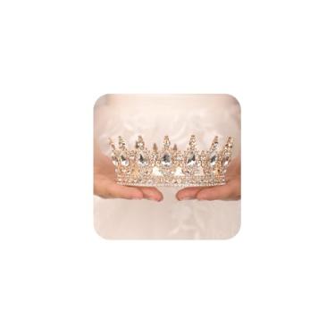 Imagem de JWICOS Tiara de cristal feminina com strass, noiva, casamento, completa, acessórios de cabelo para meninas, tiara de princesa, coroa para festa de aniversário, fantasia de Halloween, baile de