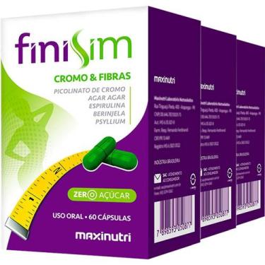 Imagem de Kit 3 Picolinato de Cromo Agar Agar Espirulina Berinjela Psyllium Fini