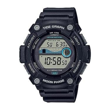 Imagem de Casio Relógio digital masculino pulseira de resina com mostrador transparente WS-1300H-1AVDF., preta, pulseira, Preto, alça