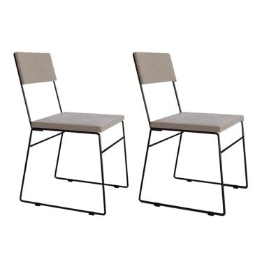 Imagem de Kit 4 Cadeiras de Jantar Málaga Assento Veludo Bege