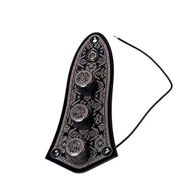 Imagem de Alnicov Placa de controle vintage com fio, puxadores de interruptor de superfície lisa, placa de controle para peças de reposição Jazz Bass