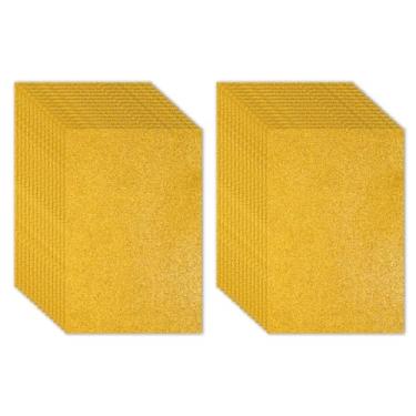 Imagem de PATIKIL Folha de espuma com glitter EVA dourado brilhante 11,8 x 7,9 polegadas 2 mm de espessura com adesivo traseiro brilho EVA Glitter feltro para projetos de artesanato DIY, 30 peças