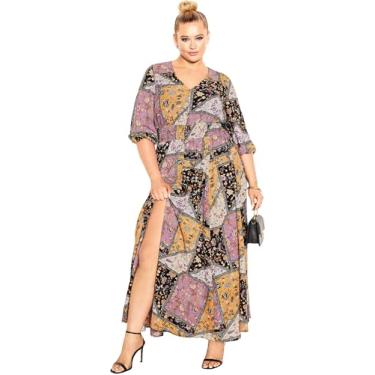 Imagem de CITY CHIC Maxi Harley feminina plus size, patchwork barroco, 16, Patchwork barroco, 50