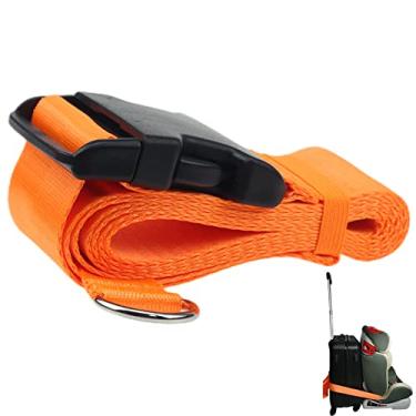 Imagem de Car Seat Travel Strap |car seat Luggage Strap for Airport Easily Converts Your Child's Car Seat and Carry-on Luggage Into an Airport Car Seat Stroller Carrier, Solving Your Travel Worries(Orange)