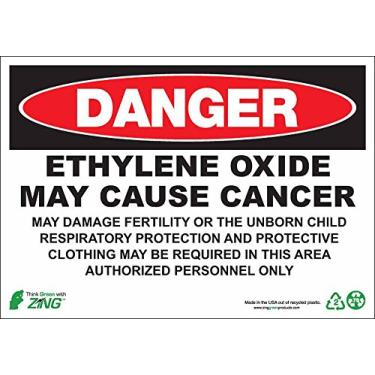 Imagem de Zing Green Products 2676 Placa de segurança GHS de plástico reciclado "Danger, Ethylene Oxide", 35,5 cm de comprimento, 25,4 cm de largura
