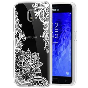 Imagem de Ueokeird Capa de telefone para Galaxy J7 Refine/J7 2018/J7 Star/J7 V 2ª geração/J7 Aero Capa para meninas mulheres, capa protetora fina à prova de choque com padrão floral macio TPU macio para Samsung