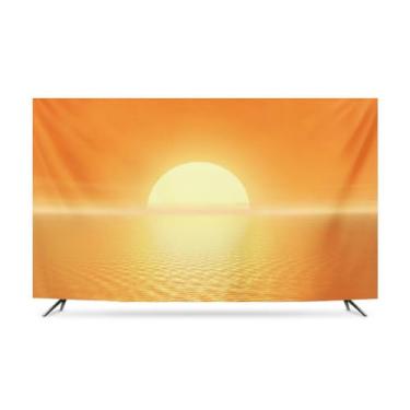 Imagem de JONKMY Capa protetora contra poeira para TV interna 81.3 cm-203.2 cm LCD LED TV Display Protector Fashion Art Printing TV Dust Proof Protect Cover Televisions Computer Monitor