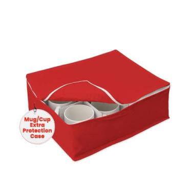 Imagem de Estojo de armazenamento acolchoado para caneca/copo da LAMINET – Comporta até 12 canecas/copos – Vermelho