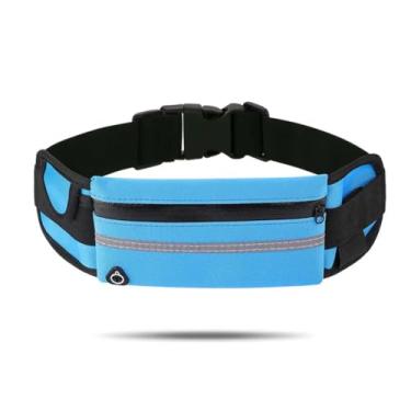 Imagem de Pochete Fitness Impermeável Corrida Academia Porta Celular Masculina Feminina Versatil Pochete Caminhada Fitness (AZUL)
