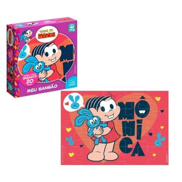 Imagem de Quebra Cabeça Didático Turma da Mônica - Meu Sansão com 20 Peças Gigantes em Madeira