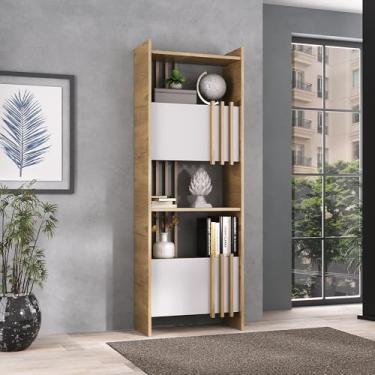 Imagem de Estante Funcional e Moderna para Livros, Arbos Artany, Olmo com Branco