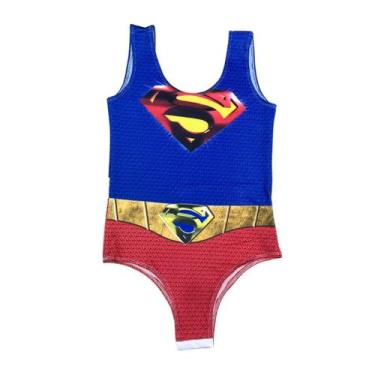 Imagem de Body Feminino Fantasia de Carnaval Estampa Superman - Lush!, Azul, Uni