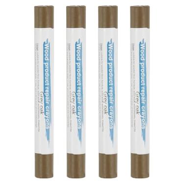 Imagem de PATIKIL Giz de cera para reparo de móveis, 4 peças de bastões de cera de madeira para arranhões Mesas de furos de piso de madeira, carvalho cinza