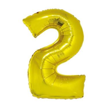 Imagem de Balão metalizado 34"/86cm dourado silver, N.2