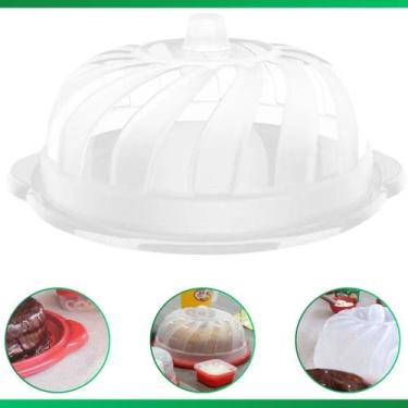 Imagem de Boleira com Tampa Gourmet Com  Alças 30 cm - Uninjet, Branco