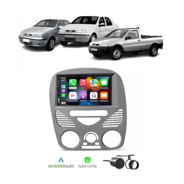 Imagem de Kit Multimídia Palio Strada Siena Fire C/ Ar 02 / 14 7 Pol CarPlay AndroidAuto - FirstO...