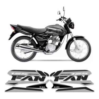 Imagem de Kit Adesivos Carenagem Honda Cg Fan 125 Cinza E Preto - Resitank