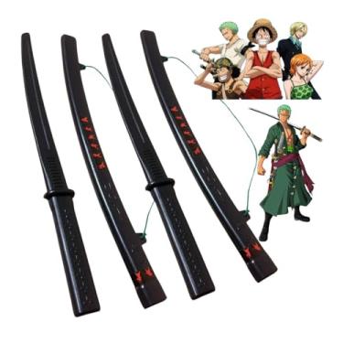 Imagem de Kit 2 Espada Zoro De Brinquedo Wado Ichimonji Zoro One Piece Infantil Cosplay Bainha Corda Plástico